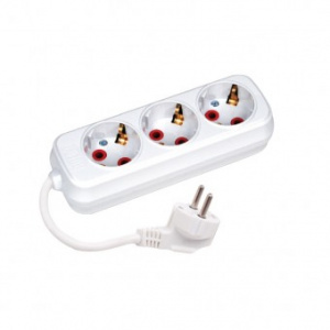 Horoz Prelungitor 3 locasuri, 16A, 250V, lungime cablu 3m, Schuko, Alb 200.303.301
