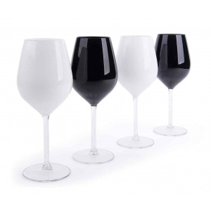Excelsa Set 4 pahare pentru vin Black & White 500 ml