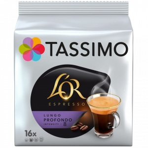 Jacobs Capsule cafea Tassimo L OR Lungo Profondo, 16 capsule, 184 grame