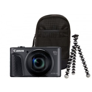 Canon PowerShot SX730 HS (Negru) + Trepied + Husa 1791C016AA