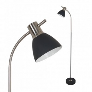 V-TAC Floor Lamp E27 60W Sand Black + Satin Nickel
