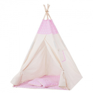 Springos Cort Teepee Pink Stars XXL