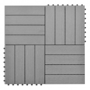 vidaXL Plăci WPC 30 x cm 11buc, Gri