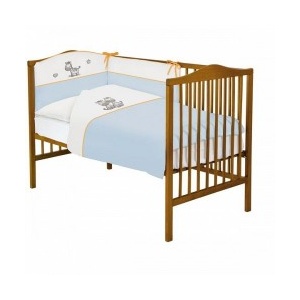 Ceba Baby Lenjerie de pat cu 3 piese Zebra Albastru