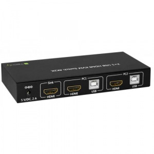 TECHLY Switch KVM , 2x HDMI, Black 028696