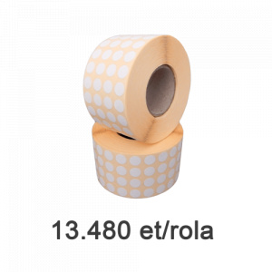 Raflatac-Budaval Role de etichete semilucioase rotunde, 10mm, 13.480 et./rola