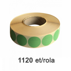 Raflatac-Budaval Role de etichete semilucioase rotunde verzi 35mm, 1120 et./rola