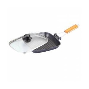 Grunberg Tigaie grill cu capac 24 cm Negru hxg24ld