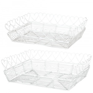 Angelica Home & Country Set doua cosuri decorative albe Shabby Chic