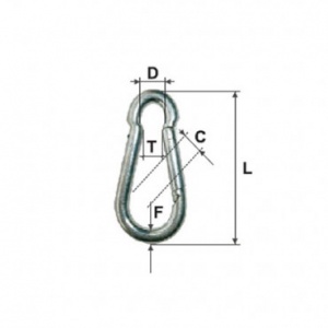 MK CARABINA ZINCATA CU CLAPETA 13MM / 27MM/20/22MMX160MM