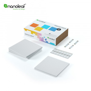 nanoleaf Pachet 4 Panouri luminoase inteligente Canvas cu senzor muzica pentru extindere kit de baza Canvas, LED RGBW alb