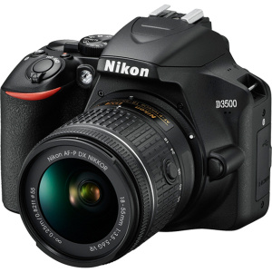 Nikon DSLR D3500+ obiectiv 18-155mm VR, 24.2 Mp, 3 inch, negru