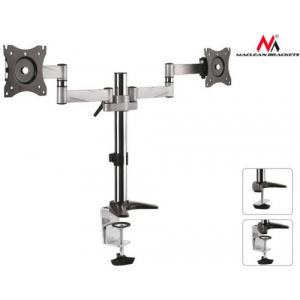 Maclean Suport Perete MC-714, Dual, 13inch - 27inch, 8 Kg (Negru/Argintiu)