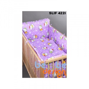 Bebe Design Set lenjerie imprimata 4 piese pentru patut 120 x 60 Funny