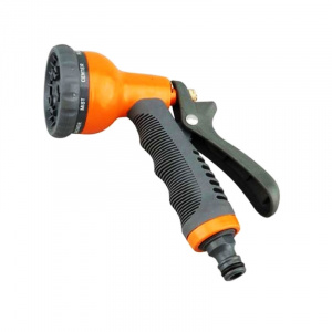 Total Pistol pentru stropit, 8 functii, corp ABS, Negru/Portocaliu