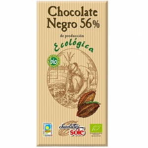 Pronat Ciocolata neagra bio, Sole, cu 56% cacao, 100 g