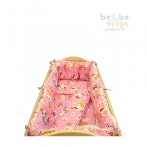 Bebe Design Set lenjerie imprimata Fluffy 6 piese 140 x70