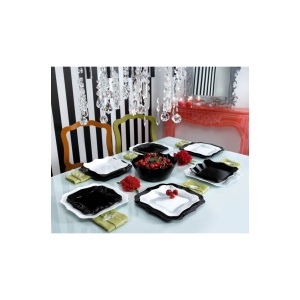 Luminarc Set serviciu masa 19buc. Authentic alb-negru