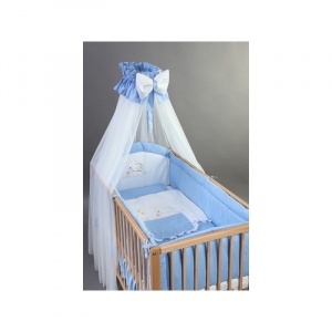 Bebe Design Set lenjerie brodata 6 piese pentru patut 120 x 60