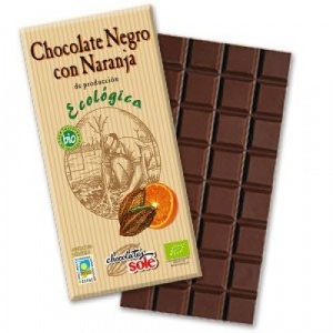 Pronat Ciocolata neagra bio, Sole, cu portocale, 100 g