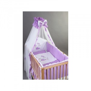 Bebe Design Set lenjerie brodata 5 piese pentru patut 120 x 60