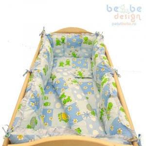 Bebe Design Set lenjerie imprimata FLUFFY 6 piese pentru patut 120 x 60