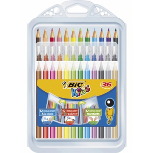 BIC Set de colorat Kids creioane colorate, creioane cerate si carioci 36 buc/set 8877011