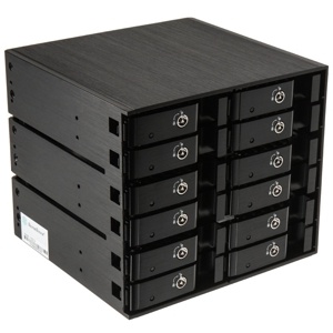 SilverStone 12x 2.5inch SAS/SATA Hot Swap Cage Black (SST-FS212B)