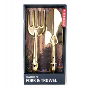 Kikkerland Fork & Trowel - Gold