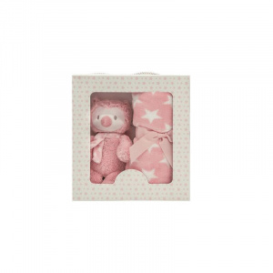 A.Haberkorn Paturica cocolino pink cu jucarie bufnita 15cm