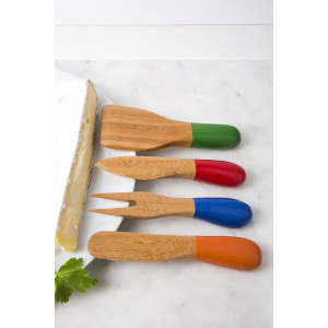 Kikkerland Set cutite pentru branza din bambus