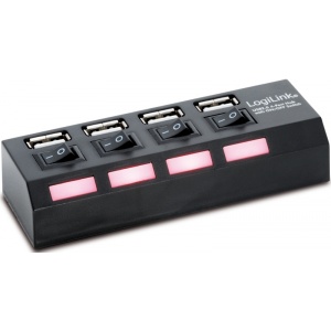 LogiLink USB 2.0 HUB, 4-Port, with ON/OFF switch UA0128