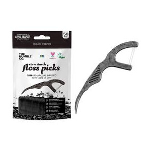 Camco Scobitori si Ata Dentara 2 in 1 din Porumb, Carbune si Menta, 50 buc