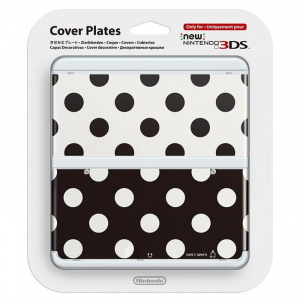 Nintendo Official Cover Plate For New 3Ds Black & White Polkadots