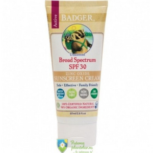 Badger Crema protectie solara SPF30 fara miros Bio 87 ml