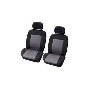 Carpoint Huse scaun fata Suede 4buc - Negru/Gri