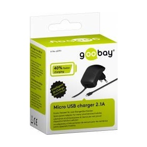 Goobay 230VmicroUSB 2.1A negru