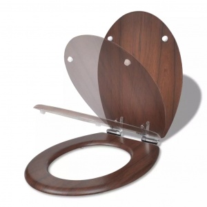 vidaXL Capac WC MDF închidere silențioasă design lemn