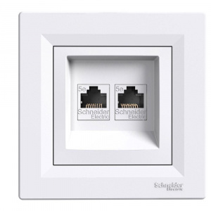 Schneider 2X Priza De Date Rj45 Cat.5E Utp Alb