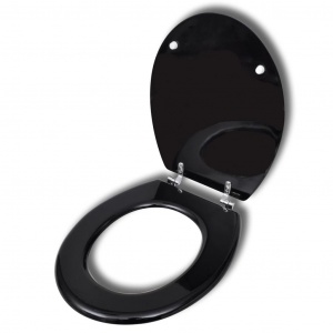 vidaXL Capac WC MDF design simplu Negru