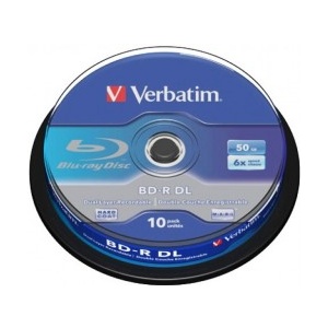 Verbatim BD-R DL 50GB 6x 10 Pack Spindle 43746