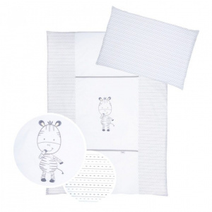 Klups Set lenjerie brodata 2 piese Funny Zebra - grey