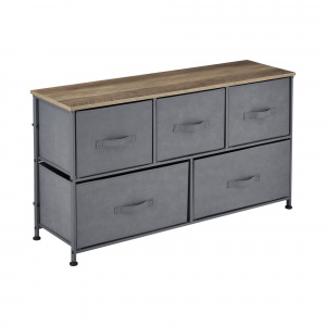 Protec ® Comoda cu sertare Dona, 55 x 100 x 29 cm, metal/poliester/MDF, gri/efect lemn, cu 5 sertare