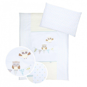 Klups Set lenjerie brodata 2 piese Night Birds - blue
