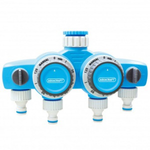 Aquacraft Distribuitor furtun cu 4 cai 290030, 2 x timer mecanic 120 min
