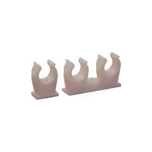Tracon Electric Clemă pentru cabluri şi ţevi, cu diblu şi şurub, alb - 2x(d=16-18mm), PP TKCP-16-18/2