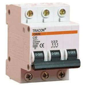 Tracon Electric Siguranţă automată, 3 poli, curba caracteristică B - 40A, 6kA B60-40-3