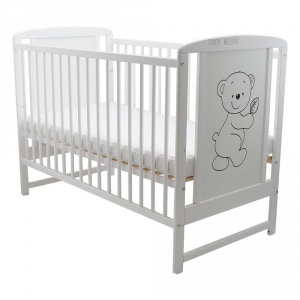 BabyNeeds Patut din lemn Timmi 120x60 cm Alb