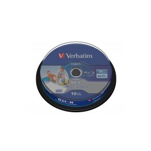 Verbatim BD-R SL Datalife 25GB 6x Wide Inkjet Printable 10 Pack Spindle (43804)