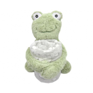 KikkaBoo Set paturica si jucarie din plus Broscuta Froggy